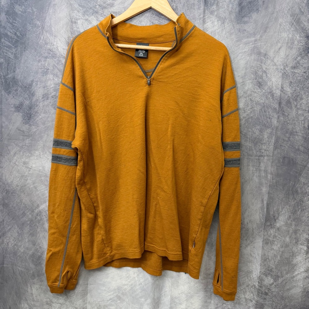 Kuhl Mustard Merino 1/4 Zip Pullover Mens XXL 3015 Granola Gorpcore Hiking
